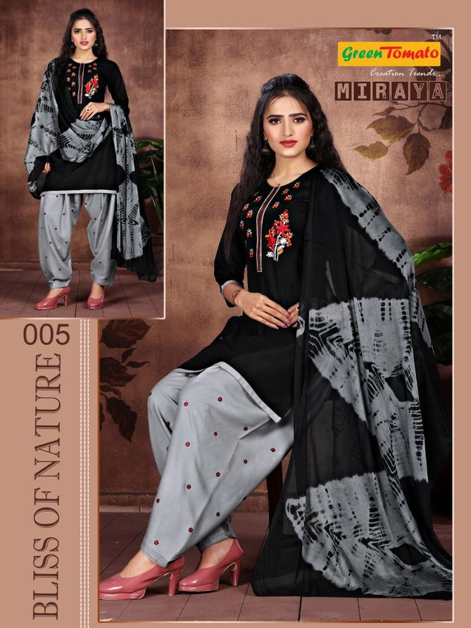 Green Tomato Miraya Patiyala Casual Daily Wear Rayon Ready Made Collection